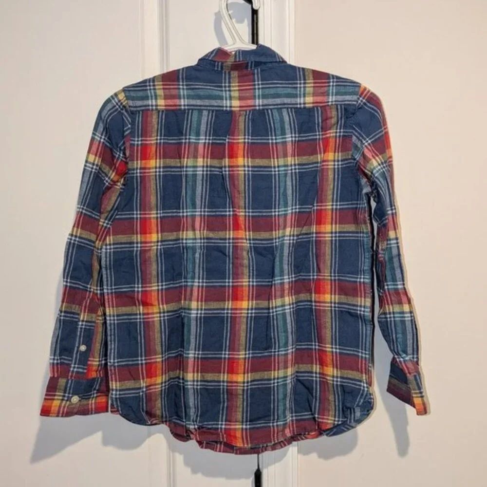 NEW GAP Kids Long Sleeve Button Up Down Collared Linen Blend Dress Top Shirt NWT
